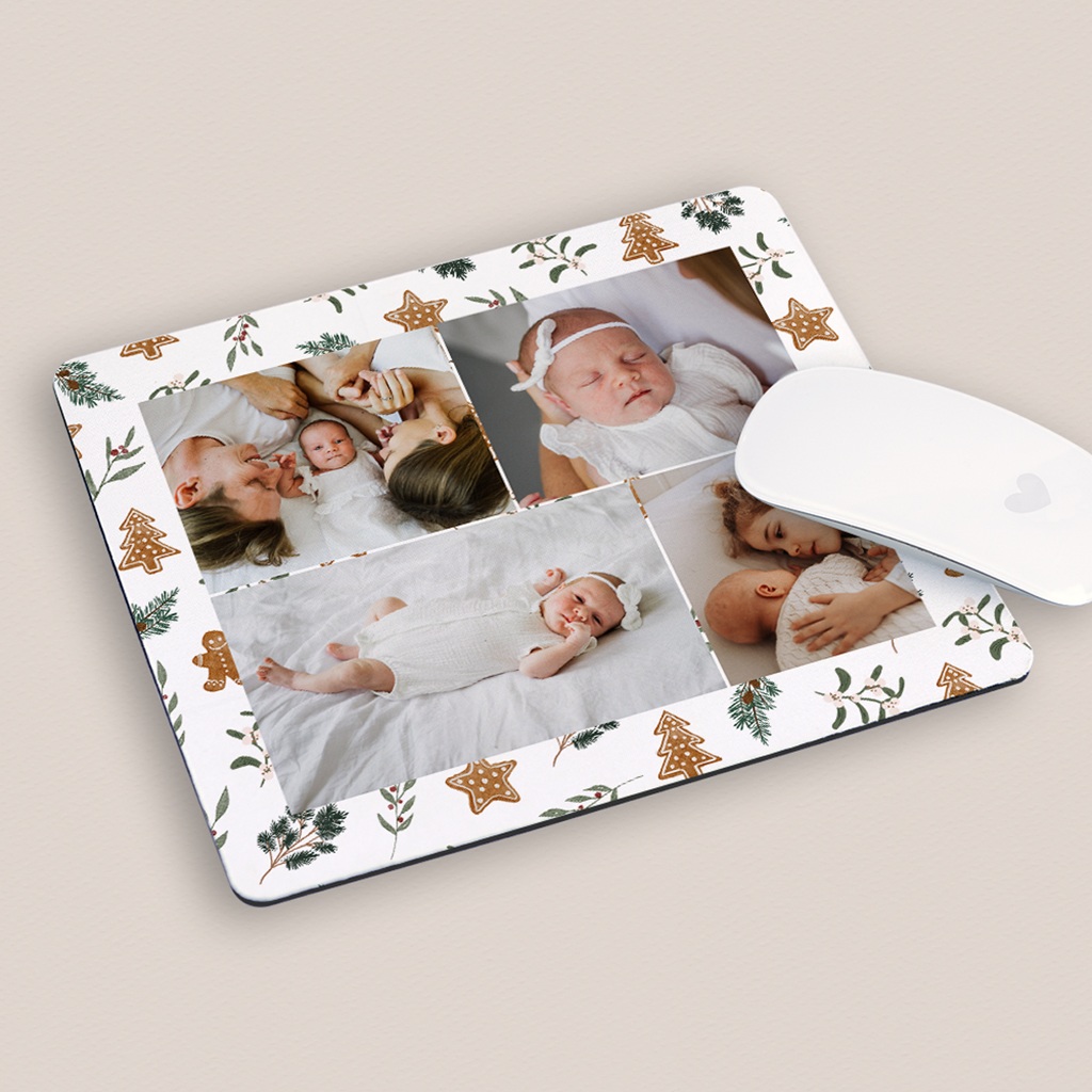 Tapis de souris personnalisé Les sablés sous le sapin pas cher