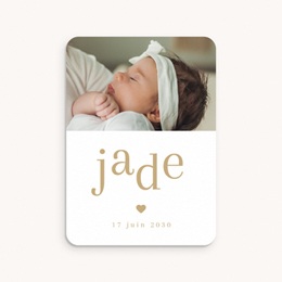 Faire-part de Naissance Joli Coeur, Rectangle portrait Faire-part de Naissance Joli Coeur, Rectangle portrait