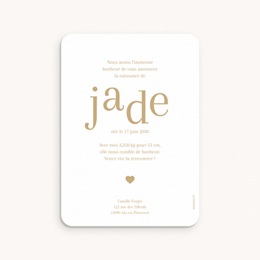 Faire-part de Naissance Joli Coeur, Rectangle portrait pas cher Faire-part de Naissance Joli Coeur, Rectangle portrait pas cher