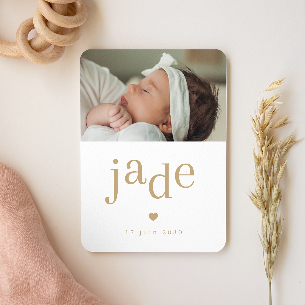 Faire-part de Naissance Joli Coeur, Rectangle portrait gratuit