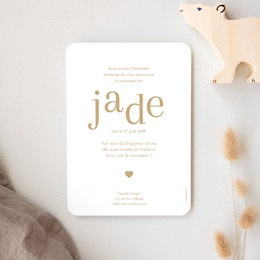 Faire-part de Naissance Joli Coeur, Rectangle portrait Faire-part de Naissance Joli Coeur, Rectangle portrait