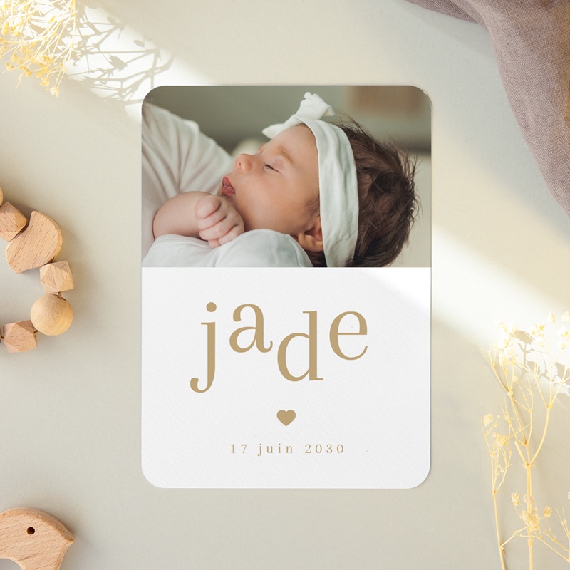 Faire-part de Naissance Joli Coeur, Rectangle portrait