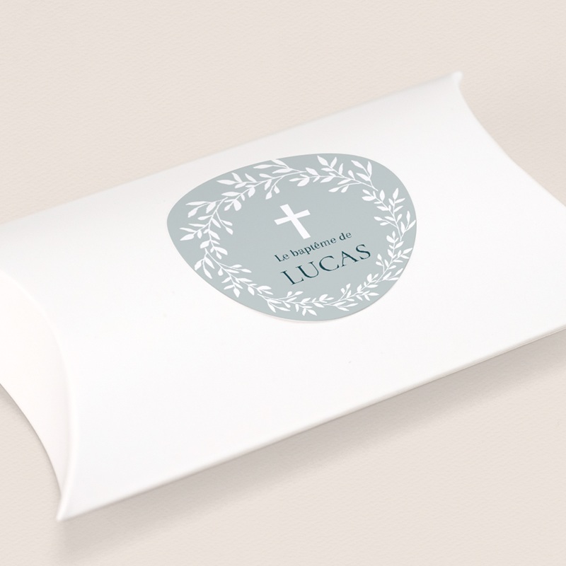 Sticker Enveloppe Bapt&ecirc;me Douce Gr&acirc;ce Bleue
