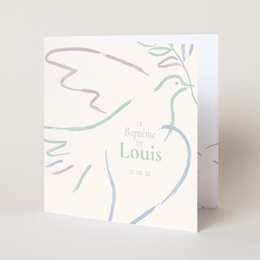 Faire-part de Bapt&ecirc;me Douce Colombe pas cher