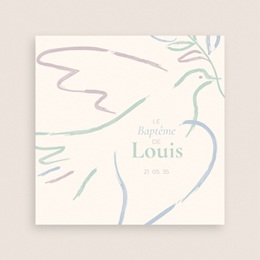 Faire-part de Bapt&ecirc;me Douce Colombe gratuit