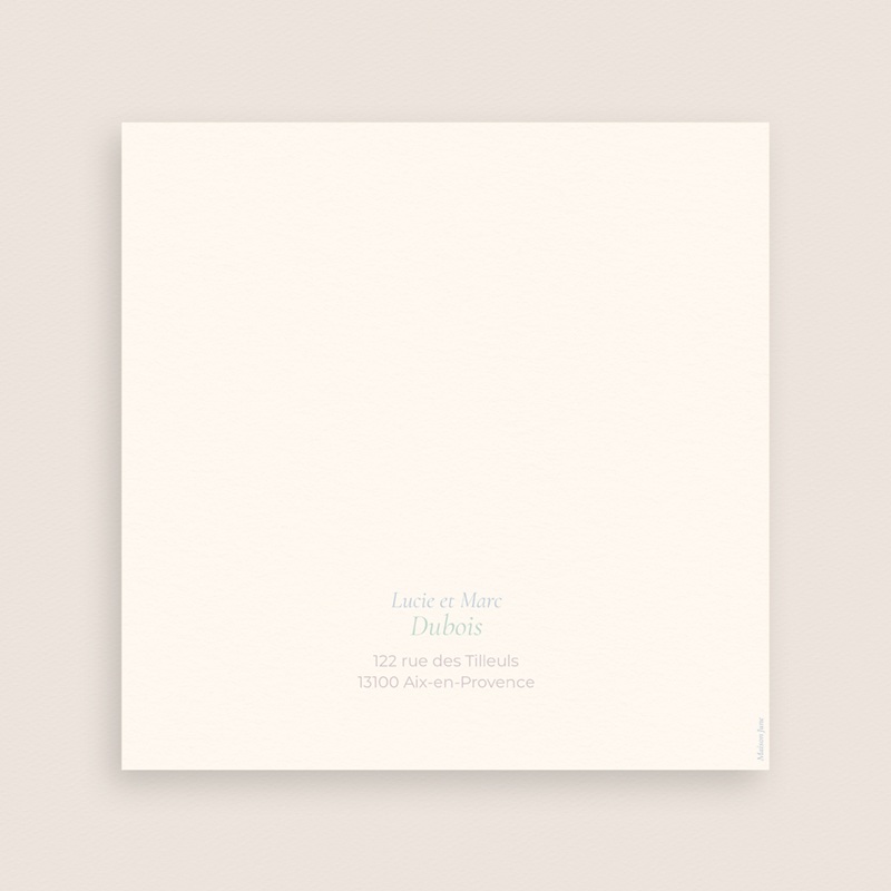 Faire-part de Bapt&ecirc;me Douce Colombe