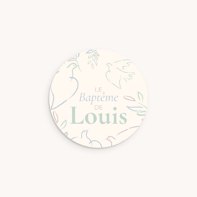 Sticker Enveloppe Bapt&ecirc;me Douce Colombe