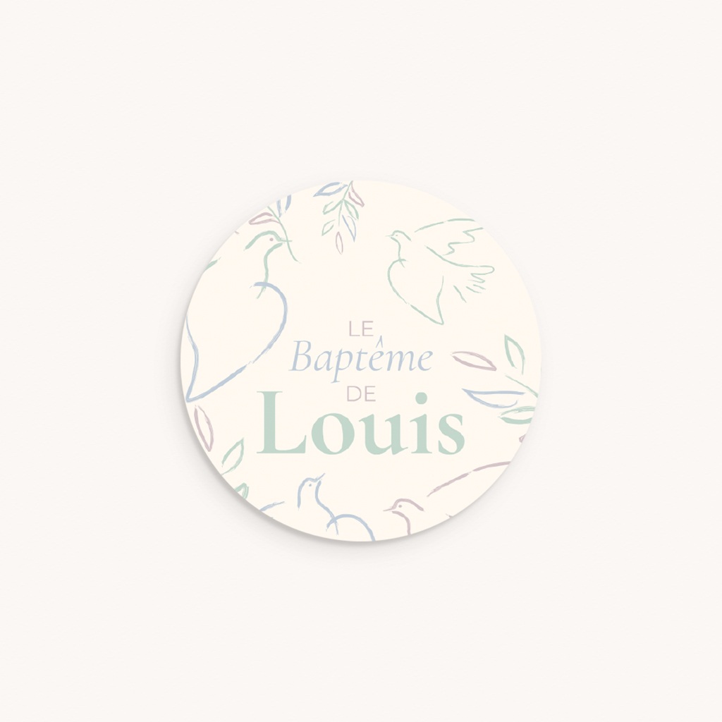 Sticker Enveloppe Bapt&ecirc;me Douce Colombe