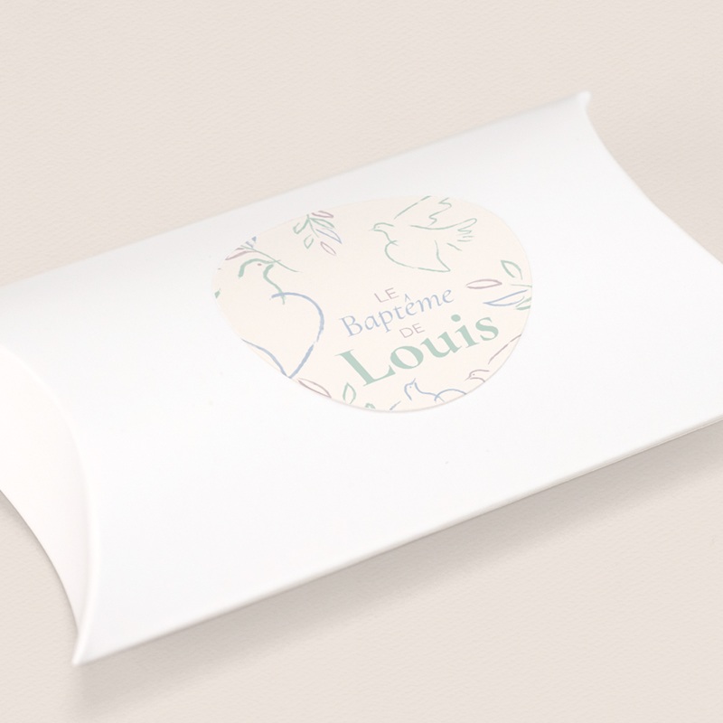 Sticker Enveloppe Bapt&ecirc;me Douce Colombe