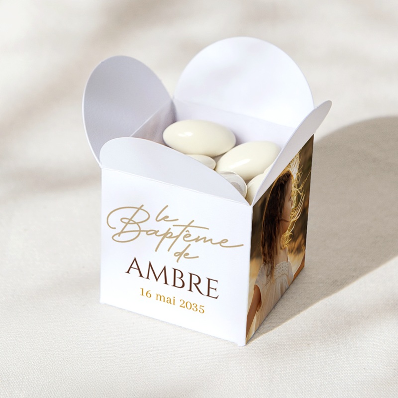 Bo&icirc;te &agrave; drag&eacute;es bapt&ecirc;me Jour de Gr&acirc;ce