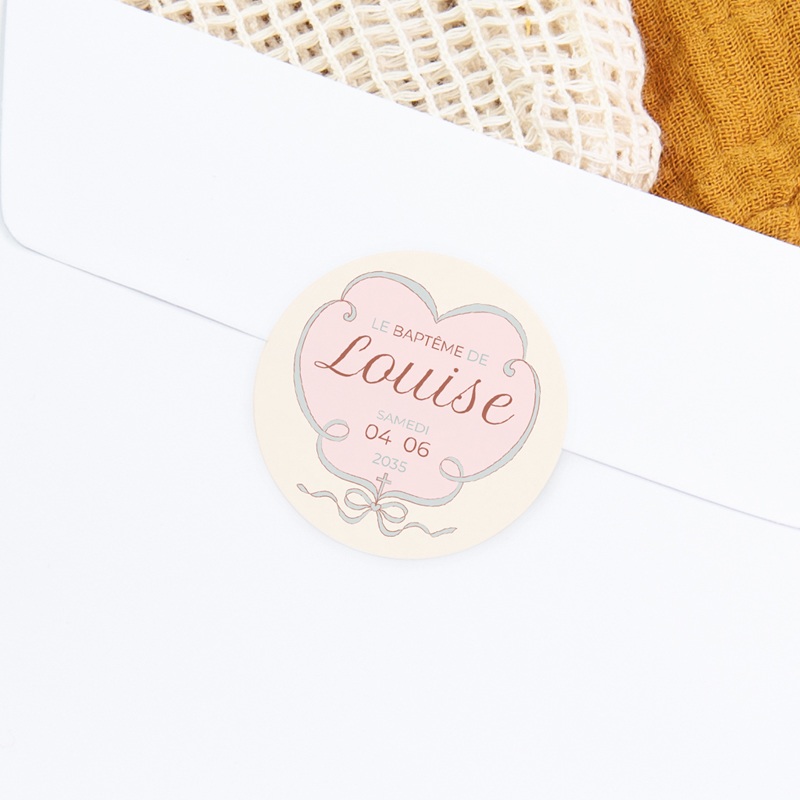 Sticker Enveloppe Naissance Doux ruban gratuit