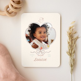 Faire-part de Bapt&ecirc;me Doux ruban gratuit