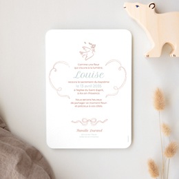 Faire-part de Bapt&ecirc;me Doux ruban