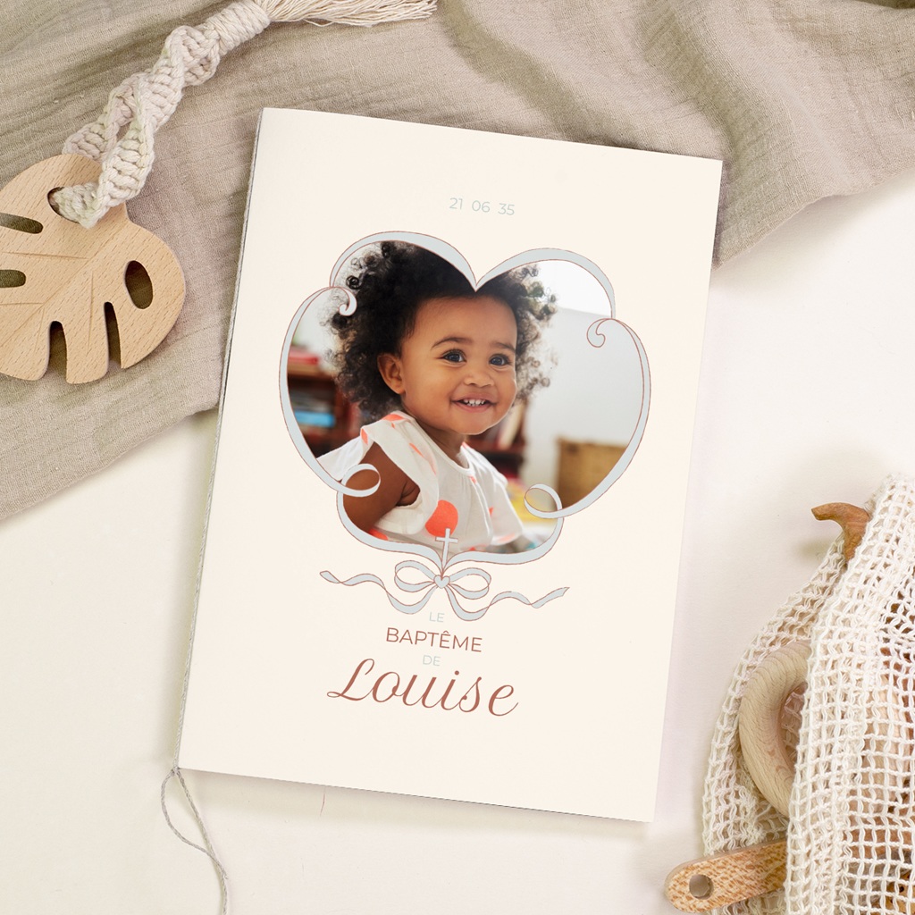 Livret de Messe Bapt&ecirc;me Doux ruban