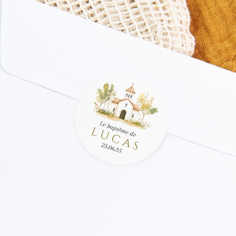Sticker Enveloppe Bapt&ecirc;me Le Chemin de Foi gratuit