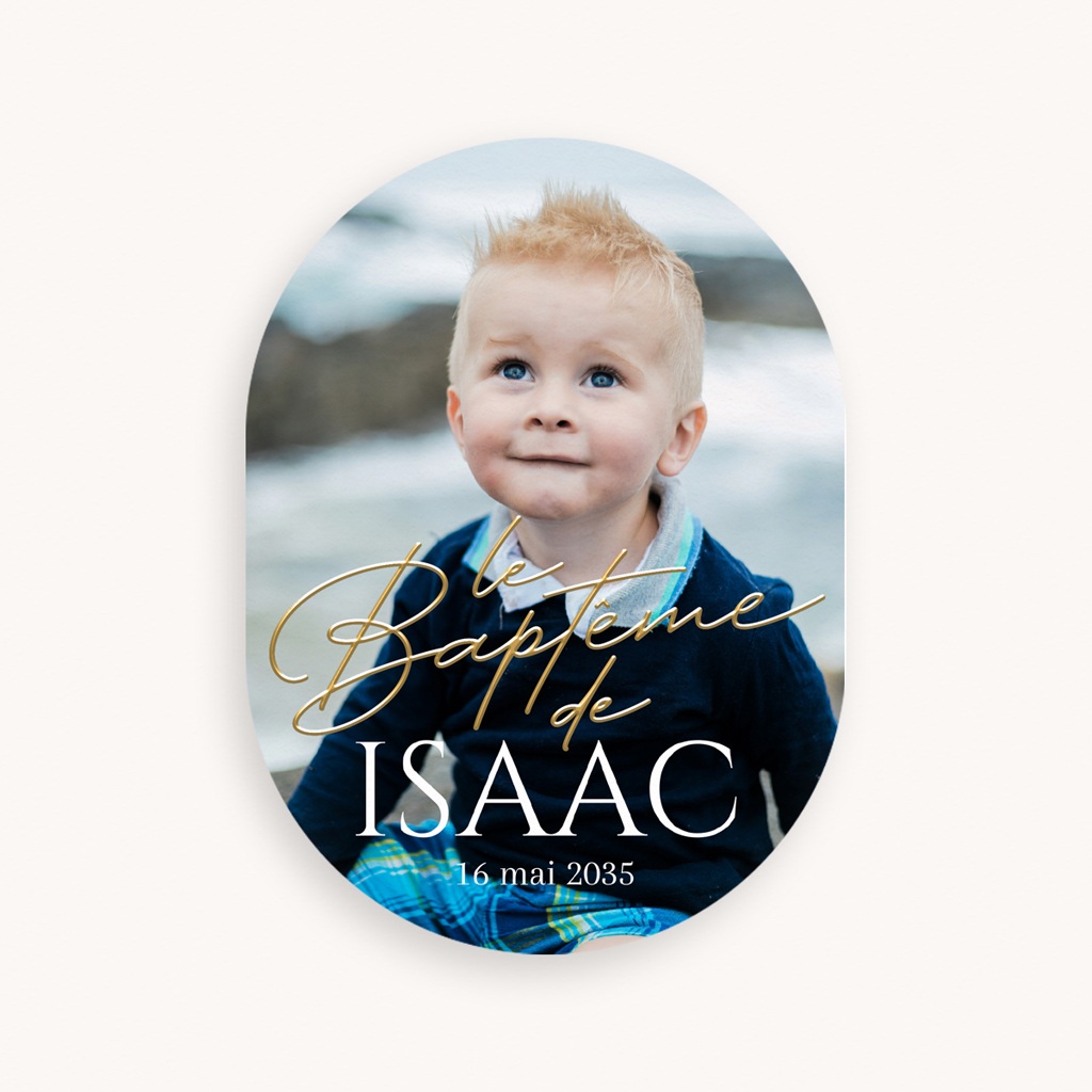 Faire-part de Bapt&ecirc;me B&eacute;ni d&rsquo;Amour