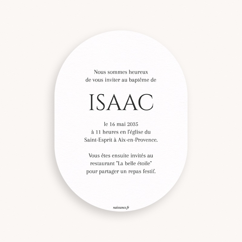 Faire-part de Bapt&ecirc;me B&eacute;ni d&rsquo;Amour pas cher