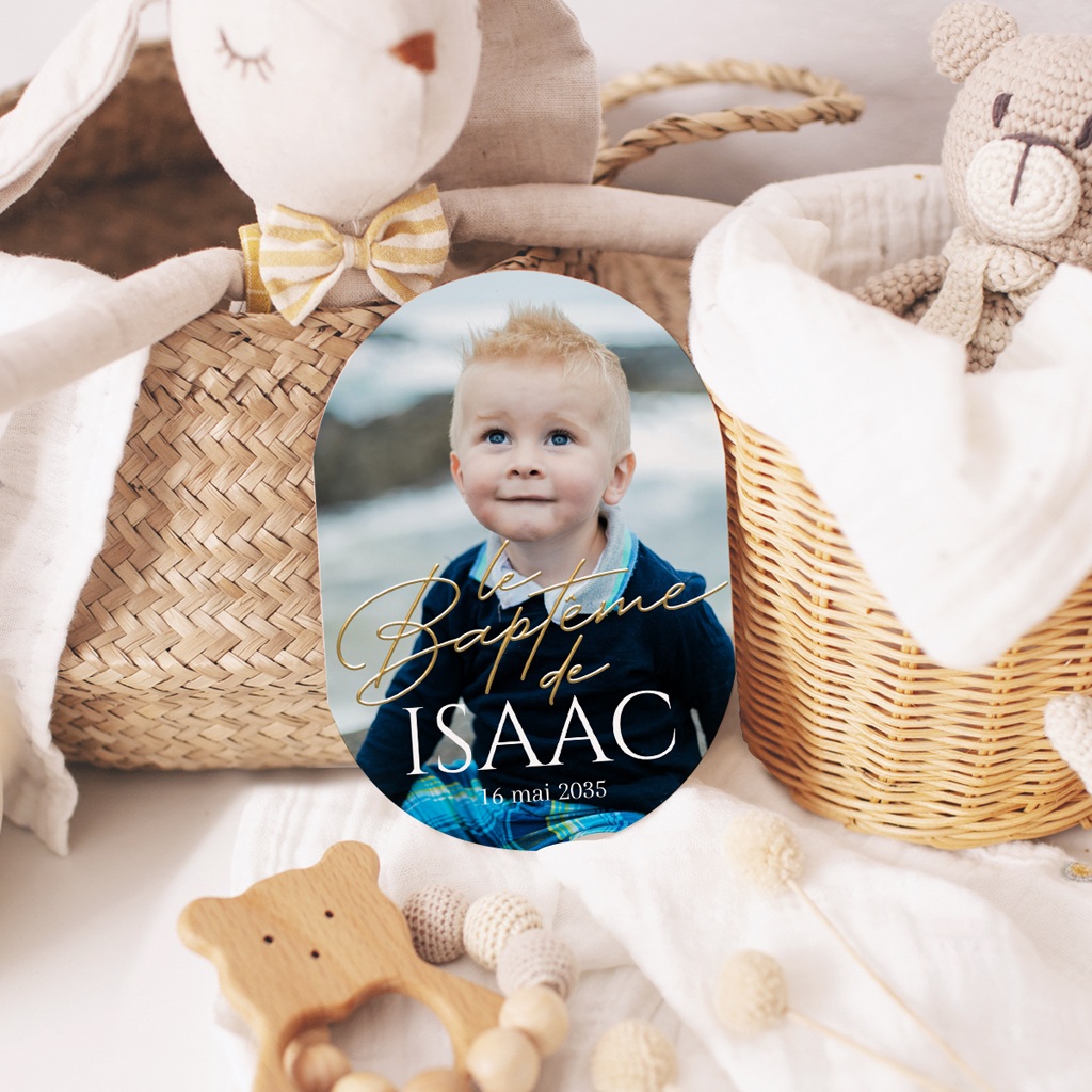 Faire-part de Bapt&ecirc;me B&eacute;ni d&rsquo;Amour gratuit