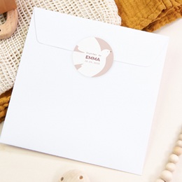 Sticker Enveloppe Bapt&ecirc;me Ailes de Lumi&egrave;re Rose pas cher