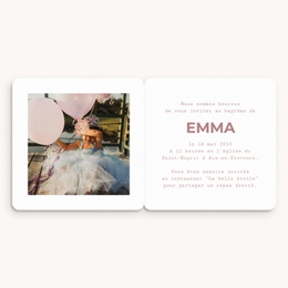 Faire-part de Bapt&ecirc;me Ailes de Lumi&egrave;re Rose pas cher