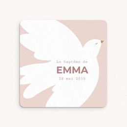 Faire-part de Bapt&ecirc;me Ailes de Lumi&egrave;re Rose