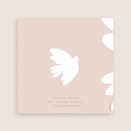 Faire-part de Bapt&ecirc;me Ailes de Lumi&egrave;re Rose