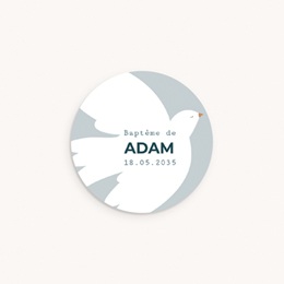 Sticker Enveloppe Bapt&ecirc;me Ailes de Lumi&egrave;re Bleu
