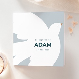 Faire-part de Baptême Ailes de Lumière Bleu Faire-part de Baptême Ailes de Lumière Bleu