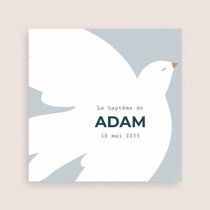 Faire-part de Bapt&ecirc;me Ailes de Lumi&egrave;re Bleu gratuit