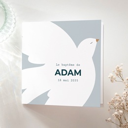 Faire-part de Baptême Ailes de Lumière Bleu Faire-part de Baptême Ailes de Lumière Bleu