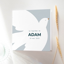 Faire-part de Baptême Ailes de Lumière Bleu Faire-part de Baptême Ailes de Lumière Bleu