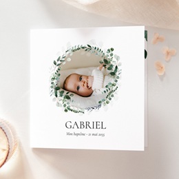 Faire-part de Bapt&ecirc;me Souffle d&rsquo;Eucalyptus