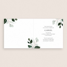 Faire-part de Bapt&ecirc;me Souffle d&rsquo;Eucalyptus
