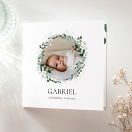 Faire-part de Bapt&ecirc;me Souffle d&rsquo;Eucalyptus