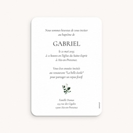 Faire-part de Bapt&ecirc;me Souffle d&rsquo;Eucalyptus pas cher