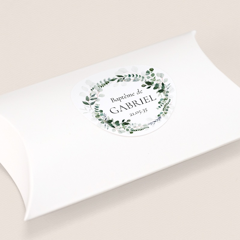 Sticker Enveloppe Bapt&ecirc;me Souffle d&rsquo;Eucalyptus