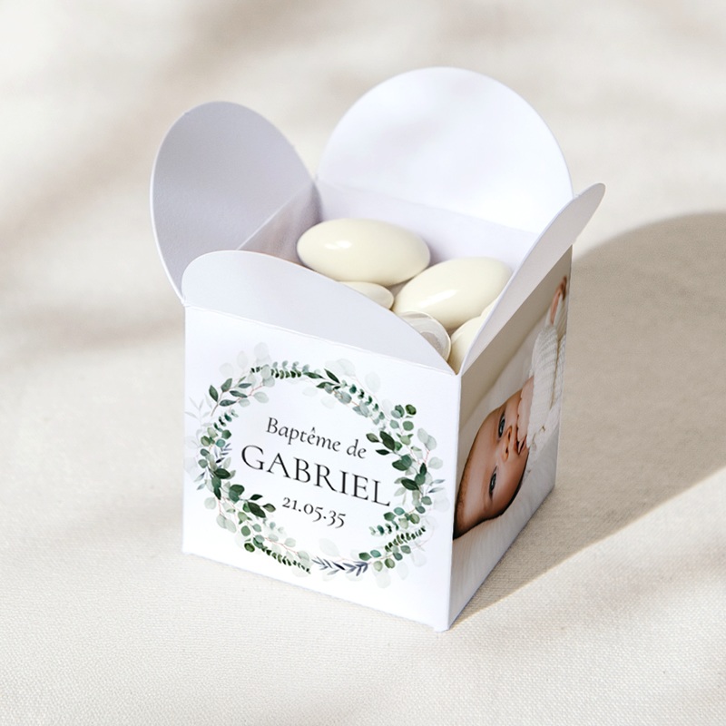 Bo&icirc;te &agrave; drag&eacute;es bapt&ecirc;me Souffle d&rsquo;Eucalyptus