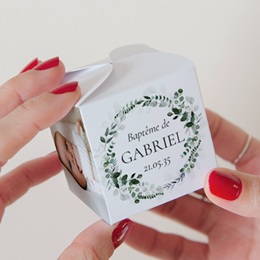 Bo&icirc;te &agrave; drag&eacute;es bapt&ecirc;me Souffle d&rsquo;Eucalyptus pas cher