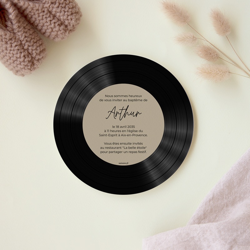 Faire-part de Bapt&ecirc;me Le Premier Sillon