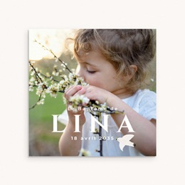 Faire-part de Bapt&ecirc;me Un Souffle de Paix