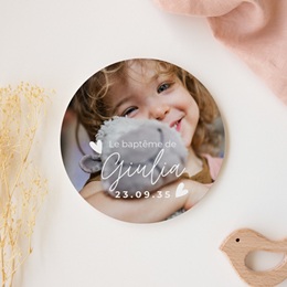 Faire-part de Bapt&ecirc;me B&eacute;ni d&rsquo;Amour gratuit