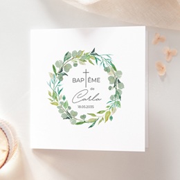 Faire-part de Bapt&ecirc;me Couronne B&eacute;nie