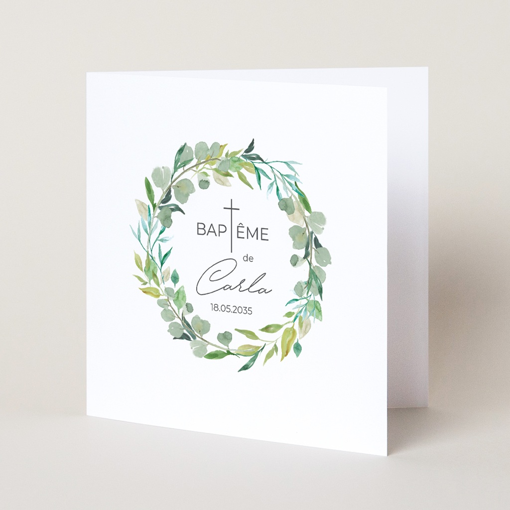 Faire-part de Bapt&ecirc;me Couronne B&eacute;nie pas cher