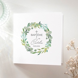 Faire-part de Bapt&ecirc;me Couronne B&eacute;nie