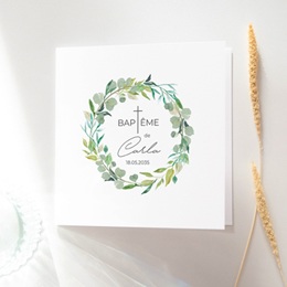Faire-part de Bapt&ecirc;me Couronne B&eacute;nie