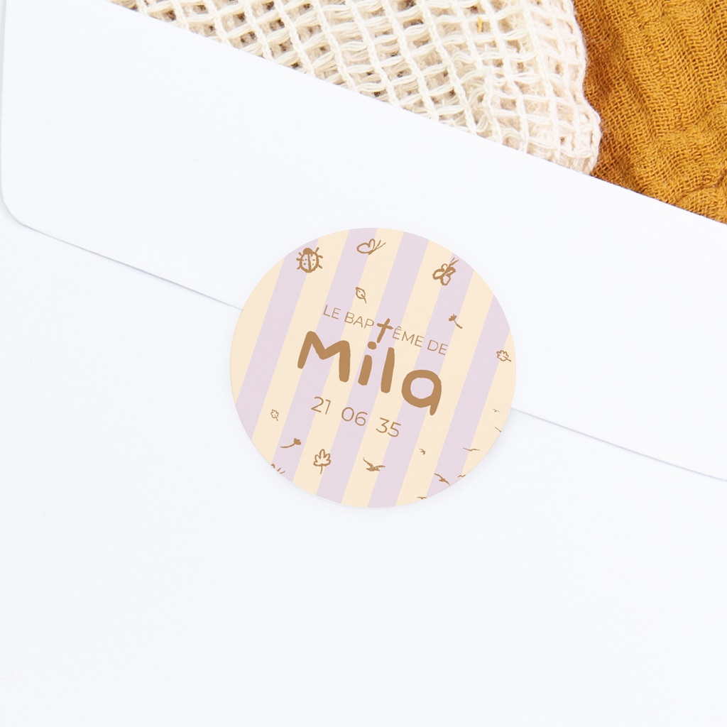 Sticker Enveloppe Bapt&ecirc;me Pr&eacute;cieuse Journ&eacute;e gratuit