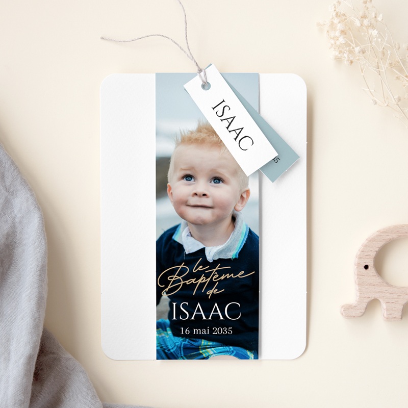 Faire-part de Bapt&ecirc;me B&eacute;ni d&rsquo;Amour gratuit