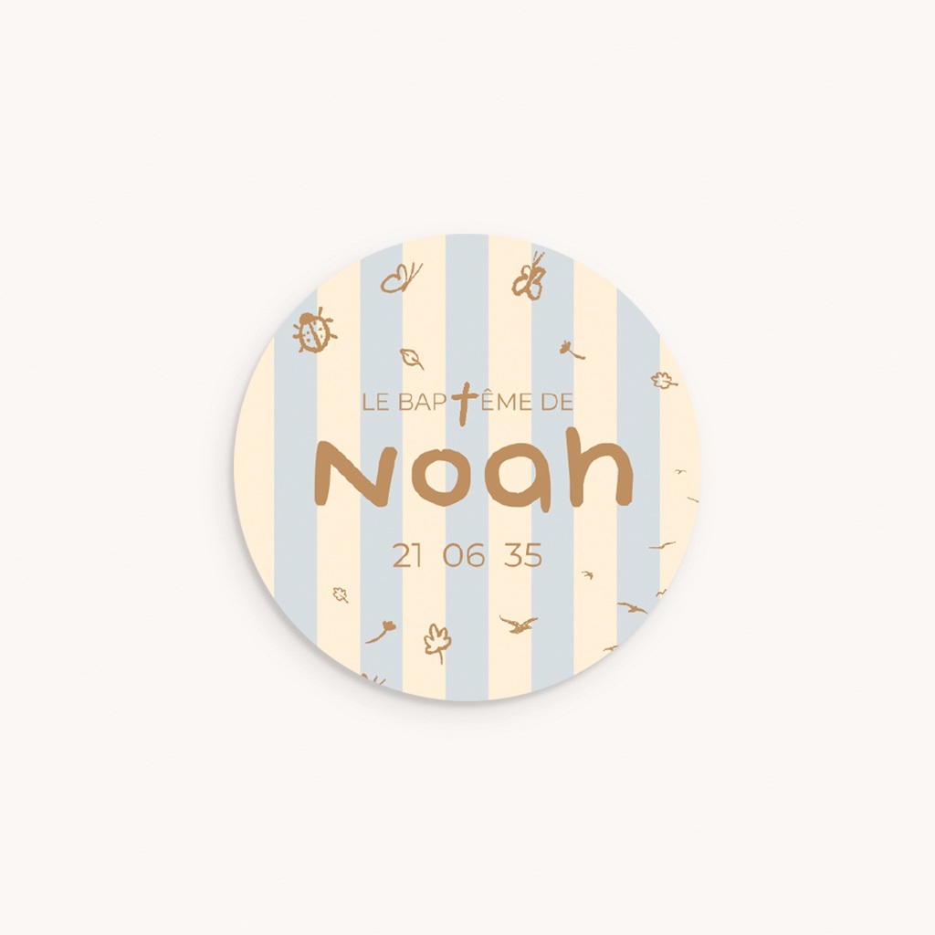 Sticker Enveloppe Bapt&ecirc;me Jour pr&eacute;cieux
