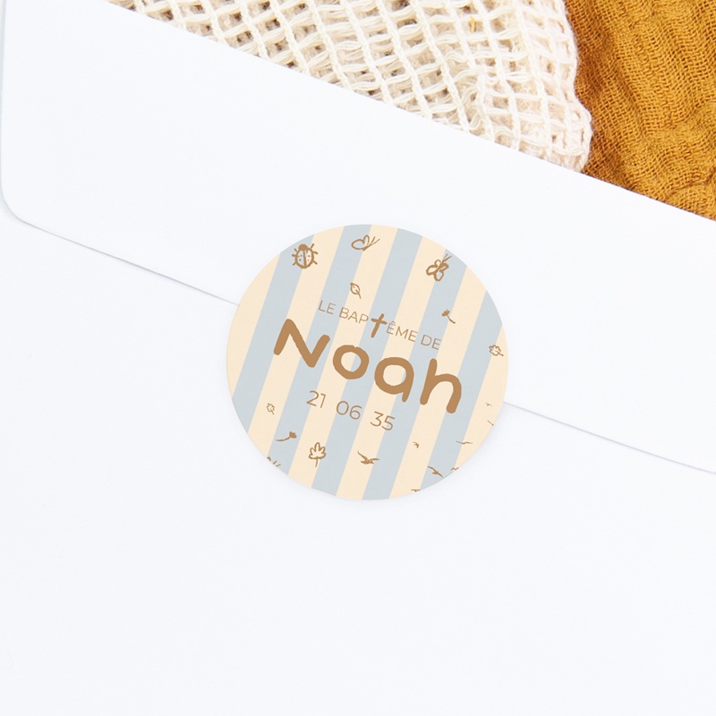 Sticker Enveloppe Bapt&ecirc;me Jour pr&eacute;cieux gratuit