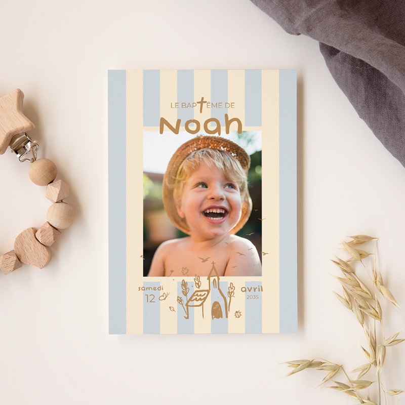 Faire-part de Bapt&ecirc;me Jour pr&eacute;cieux gratuit